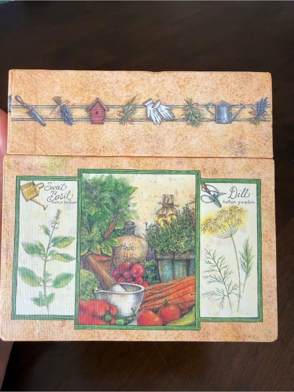 Vintage Lang Seasonal Herbs Decorative Storage Box Cottage Farmhouse Decor